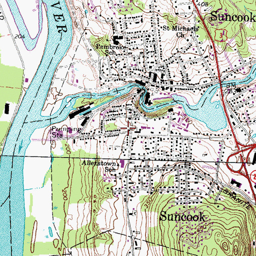 Topographic Map of Allenstown Fire Department, NH