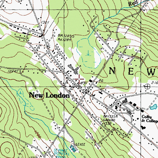 Topographic Map of New London Fire Department, NH
