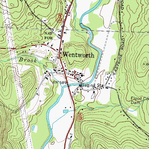 Topographic Map of Wentworth Fire Department, NH