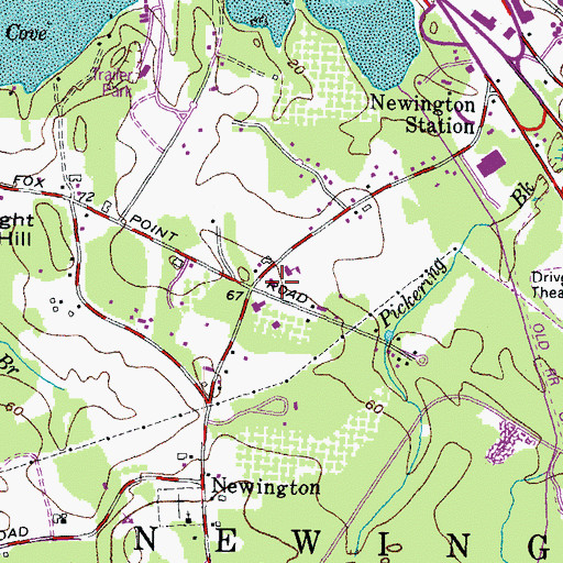 Topographic Map of Newington Fire and Rescue, NH