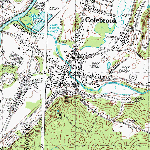 Topographic Map of Colebrook Fire Department, NH