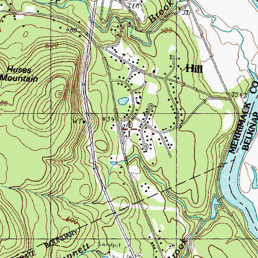 Topographic Map of Hill Fire Department, NH