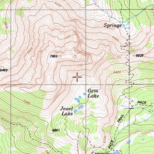 Topographic Map of Gem Lake, CA