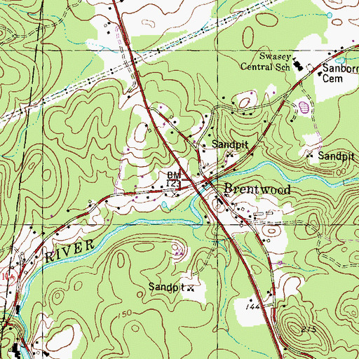 Topographic Map of Brentwood Fire Department, NH