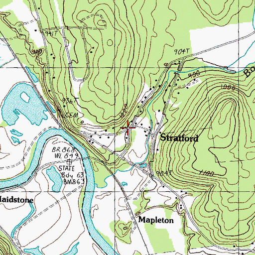 Topographic Map of Stratford Hollow Fire Department, NH