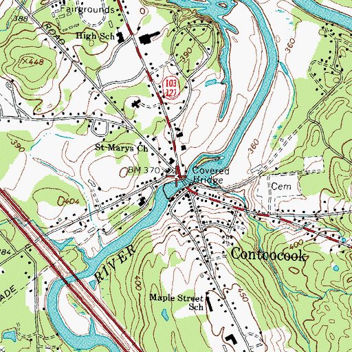 Topographic Map of Hopkinton Fire Department Contoocook Station, NH