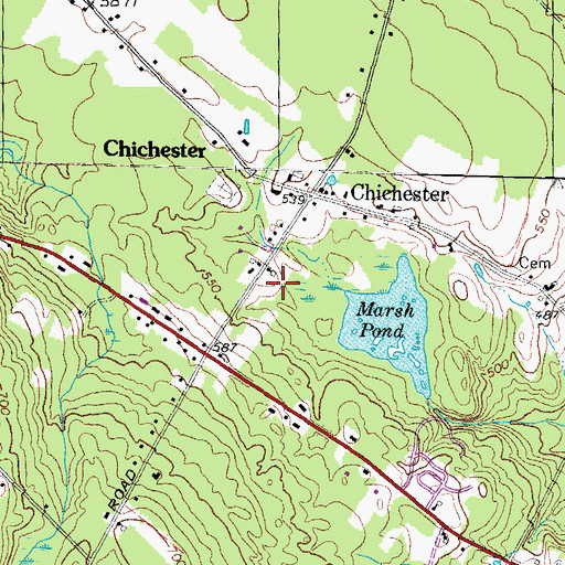 Topographic Map of Chichester Fire and Rescue, NH