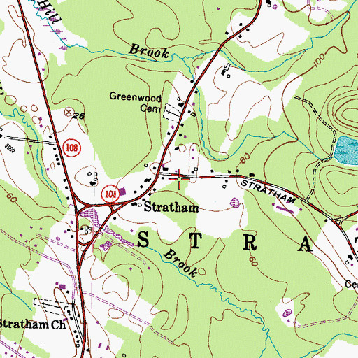 Topographic Map of Stratham Volunteer Fire Department, NH