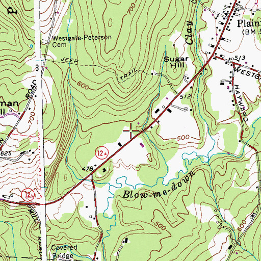 Topographic Map of Plainfield Fire Department, NH
