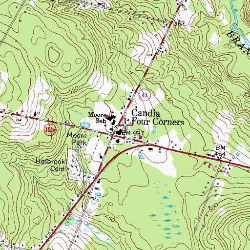Topographic Map of Candia Fire Rescue Department, NH