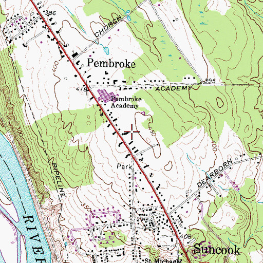 Topographic Map of Pembroke Fire Department, NH