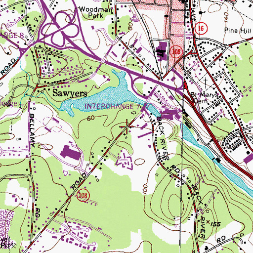 Topographic Map of Dover Fire and Rescue South End Station, NH