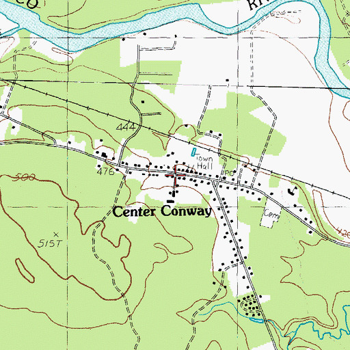 Topographic Map of Center Conway Fire and Rescue, NH
