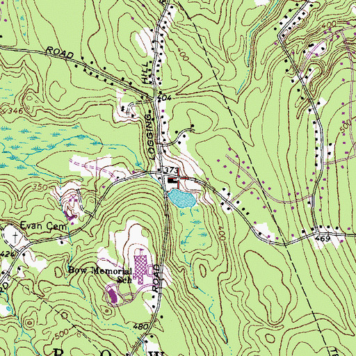 Topographic Map of Bow Fire Department, NH