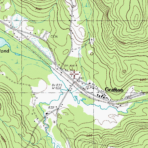 Topographic Map of Grafton Volunteer Fire Department, NH