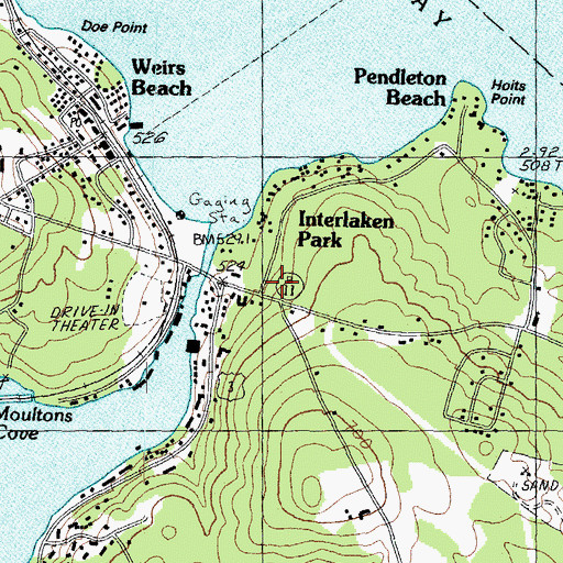 Topographic Map of Laconia Fire Department Weirs Station, NH