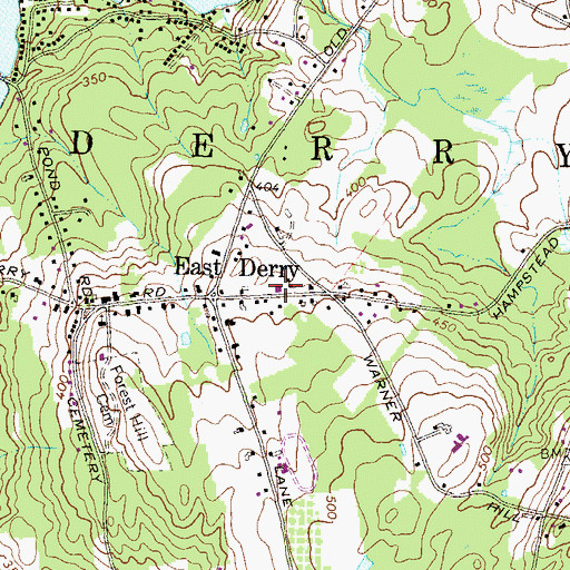 Topographic Map of Derry Fire Department Station 4 Hampstead Road Station, NH