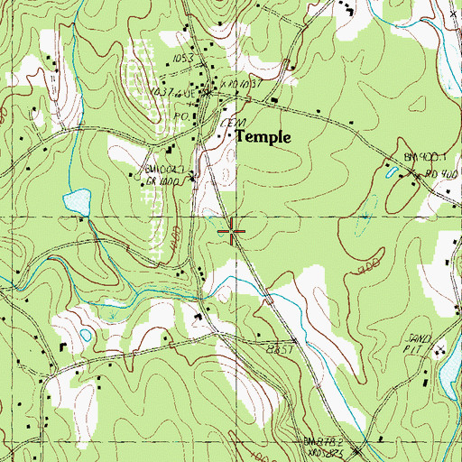 Topographic Map of Temple Volunteer Fire Department, NH