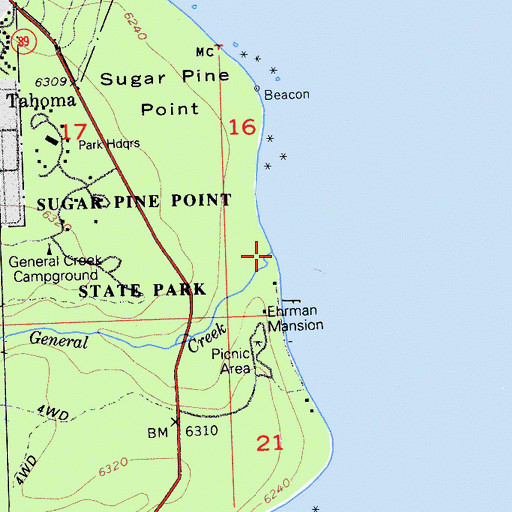 Topographic Map of General Creek, CA