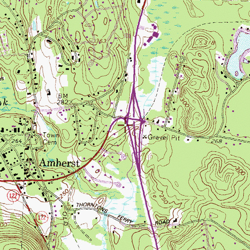 Topographic Map of Amherst Fire Department Station 1 Headquarters, NH