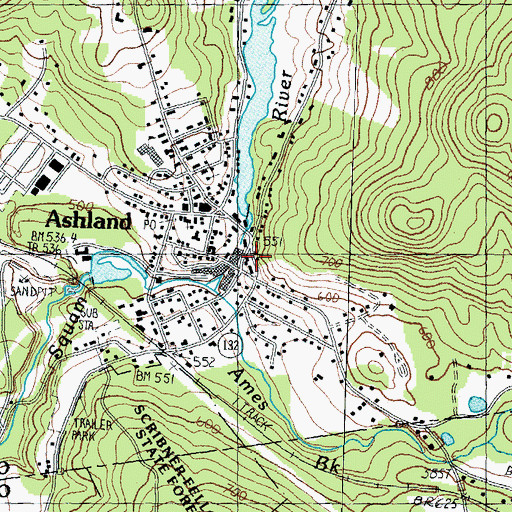 Topographic Map of Ashland Fire Department, NH