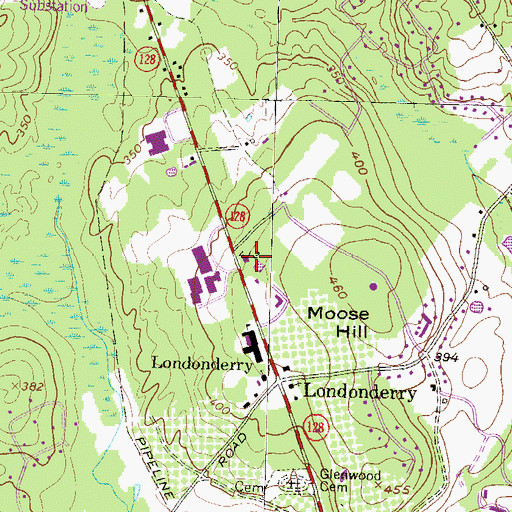 Topographic Map of Londonderry Fire Rescue Department Central Station, NH