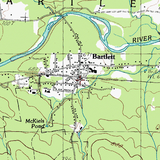 Topographic Map of Bartlett Fire Department Station 1, NH