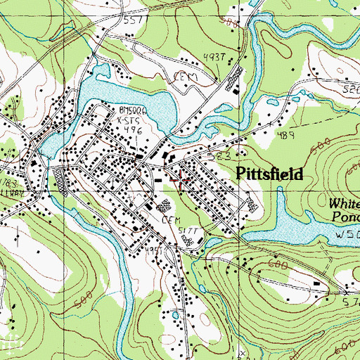 Topographic Map of Pittsfield Fire Department, NH