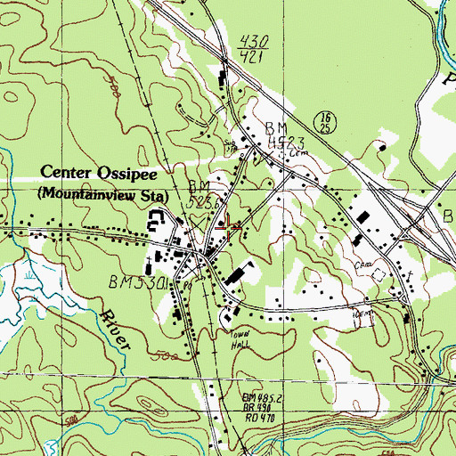 Topographic Map of Center Ossipee Fire and Rescue, NH