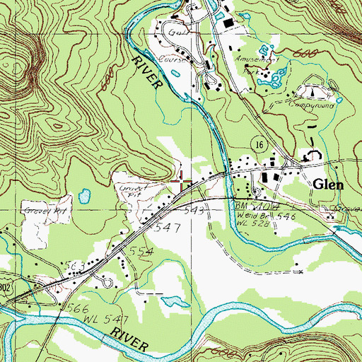 Topographic Map of Bartlett Fire Department, NH