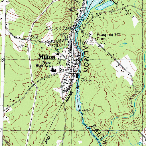 Topographic Map of Milton Fire Rescue Station 1, NH