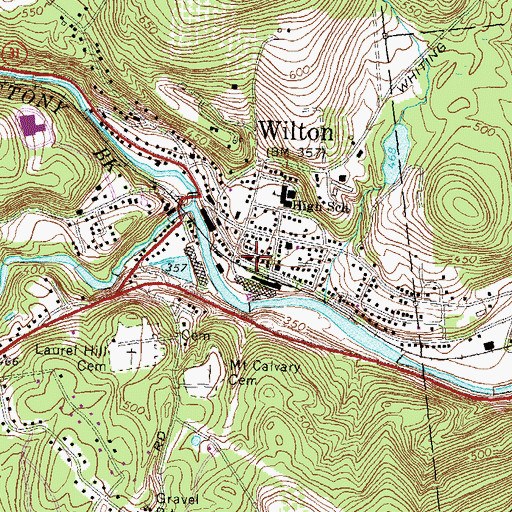 Topographic Map of Wilton Fire Department, NH