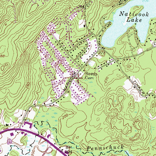Topographic Map of Merrimack Fire Department Station 2, NH