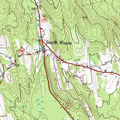 Topographic Map of Weare Fire Department South Station, NH