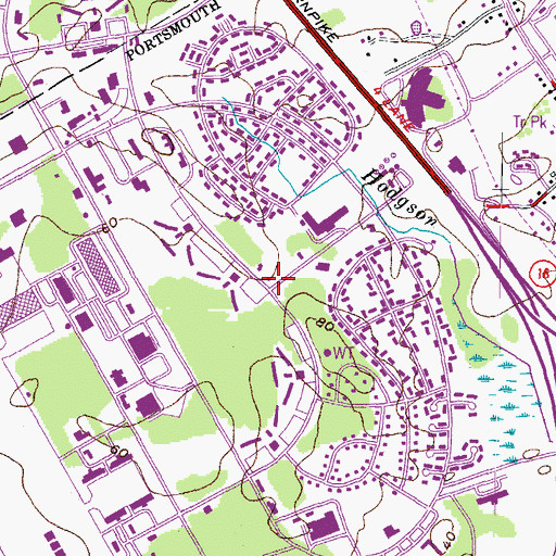 Topographic Map of City of Portsmouth Fire Department Station 3, NH