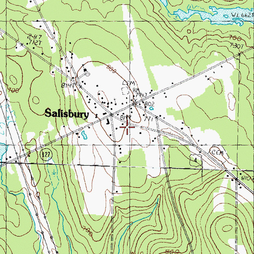 Topographic Map of Salisbury Volunteer Fire and Rescue, NH