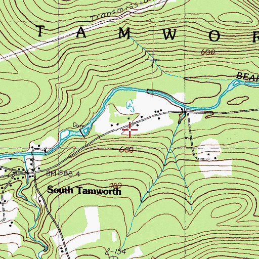 Topographic Map of Tamworth Fire Department, NH