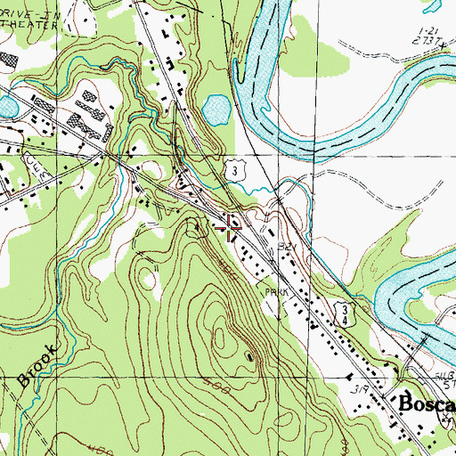 Topographic Map of Boscawen Fire Department, NH