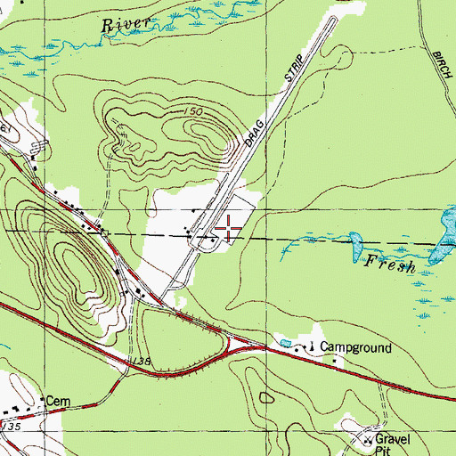 Topographic Map of New England Dragway Incorporated, NH