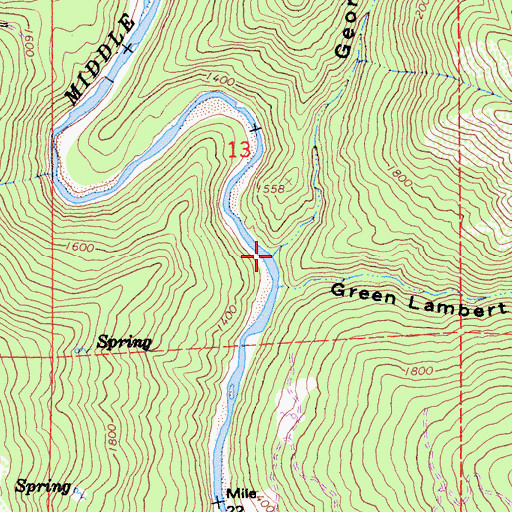 Topographic Map of George Lambert Canyon, CA