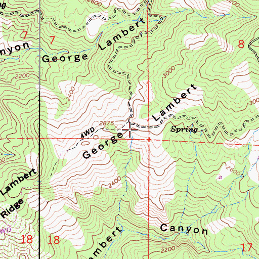 Topographic Map of George Lambert Ridge, CA