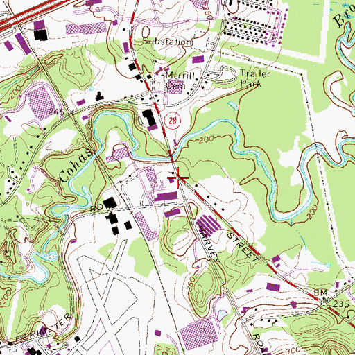 Topographic Map of Manchester Fire Department Station 3, NH