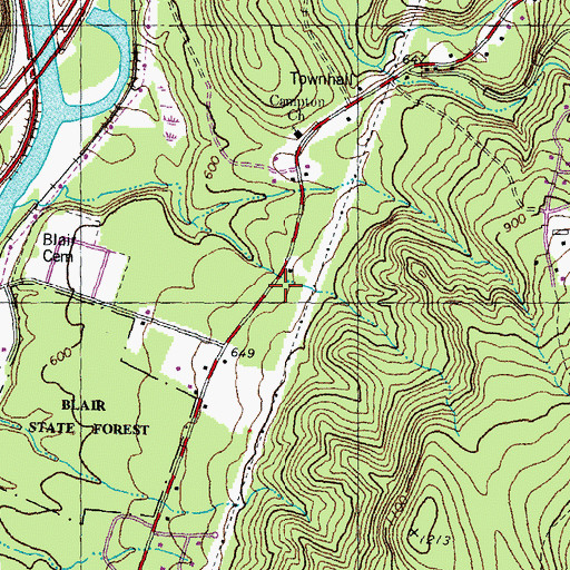 Topographic Map of Campton - Thornton Fire Department Station 3, NH
