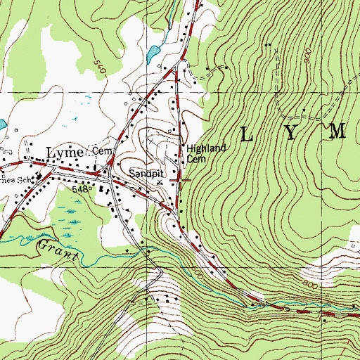 Topographic Map of Lyme Volunteer Fire Department, NH
