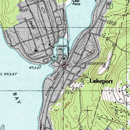 Topographic Map of Laconia Fire Department Lakeport Station, NH