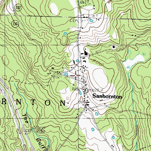 Topographic Map of Sanbornton Fire Department, NH