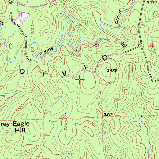 Topographic Map of Georgetown Divide, CA