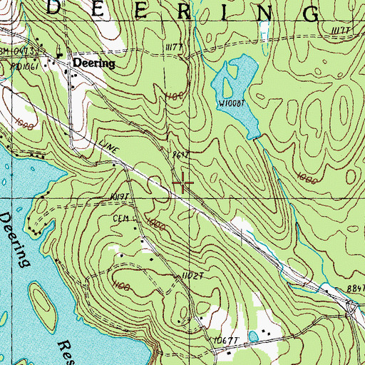 Topographic Map of Deering Fire and Rescue Donovan Station, NH