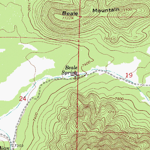 Topographic Map of Beale Spring, AZ