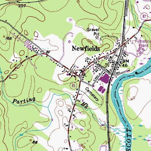Topographic Map of Newfields Fire and Rescue, NH